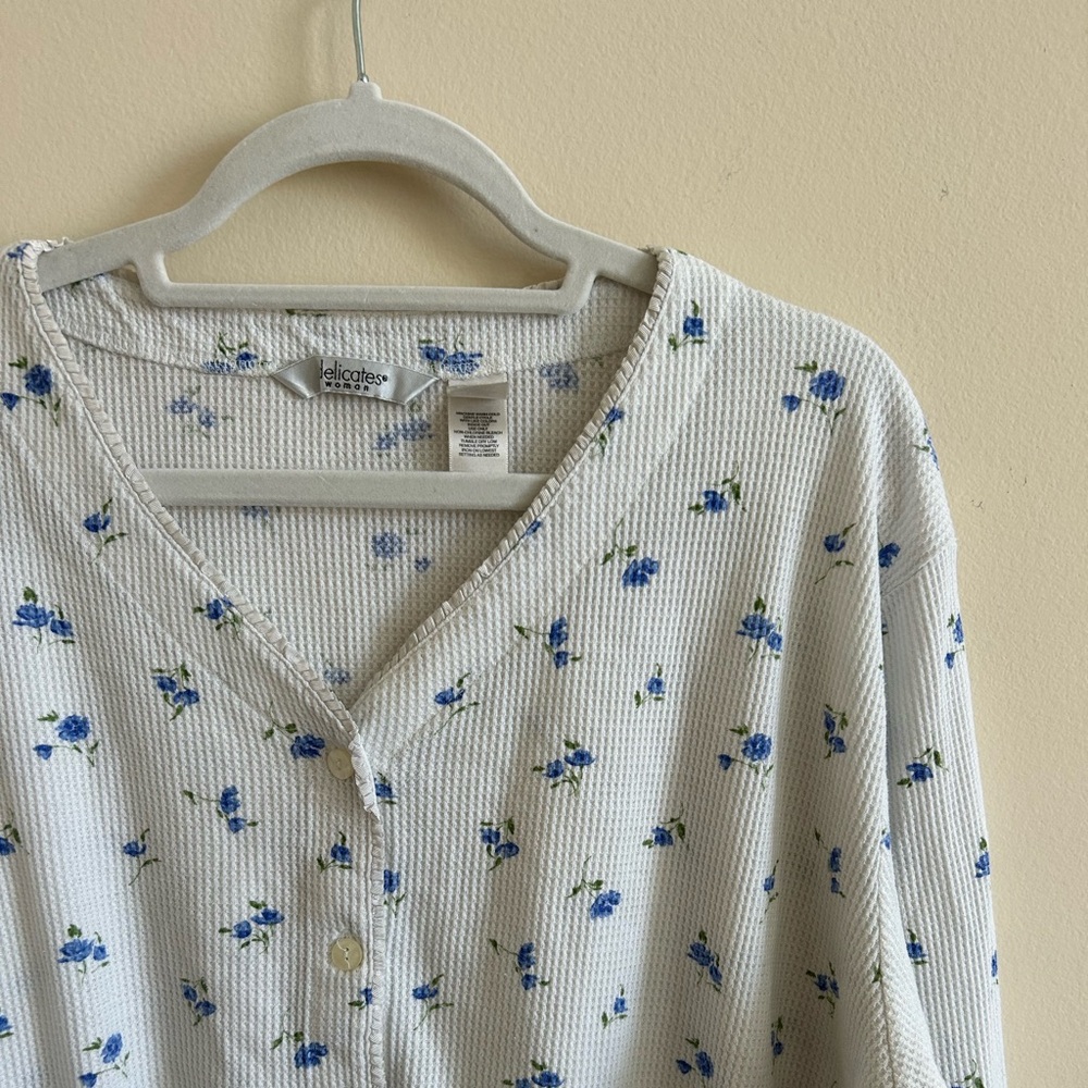 Delicates Waffle Knit PJ Top - Picture 3 of 6